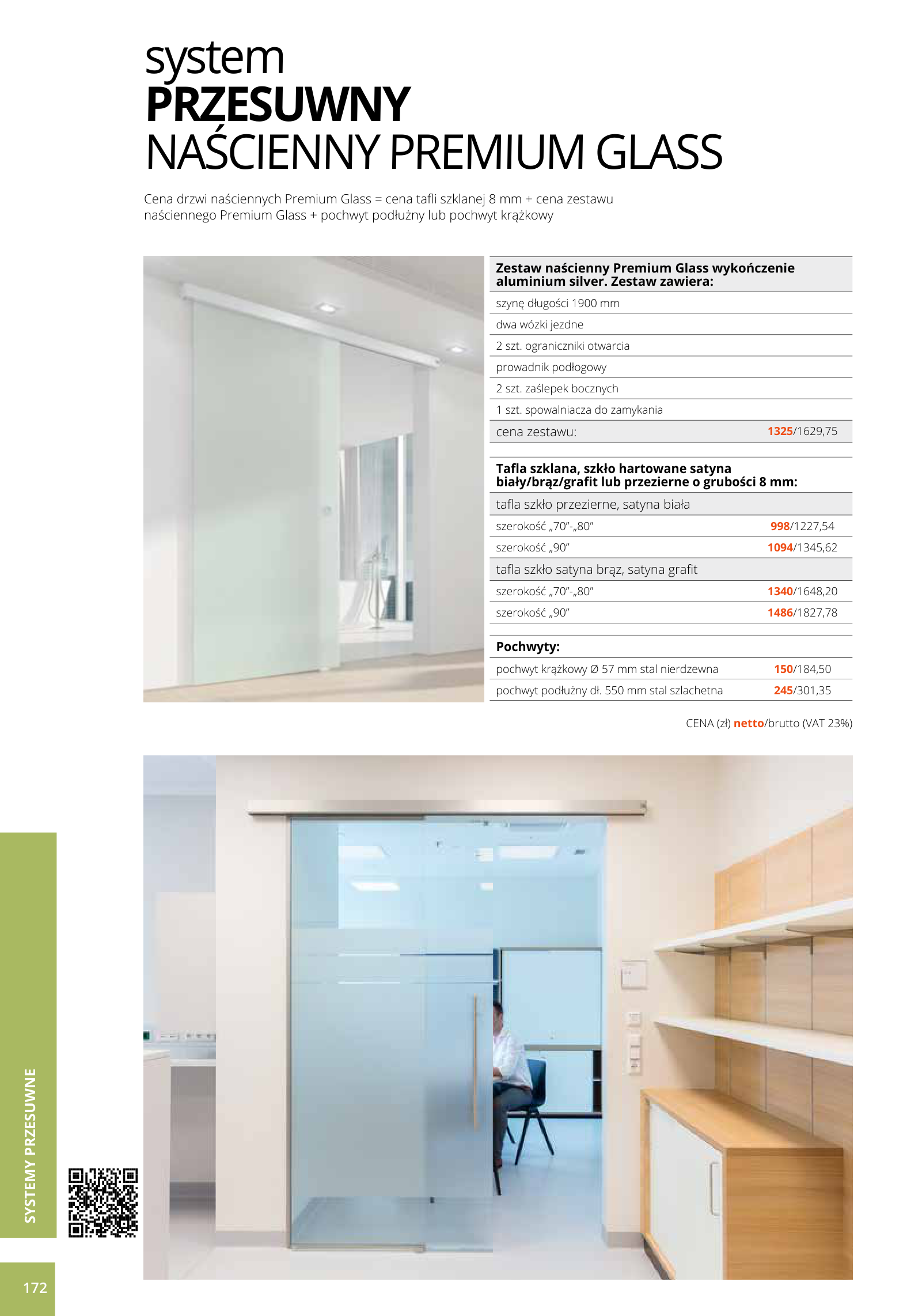 System Przesuwny Naścienny Premium Glass