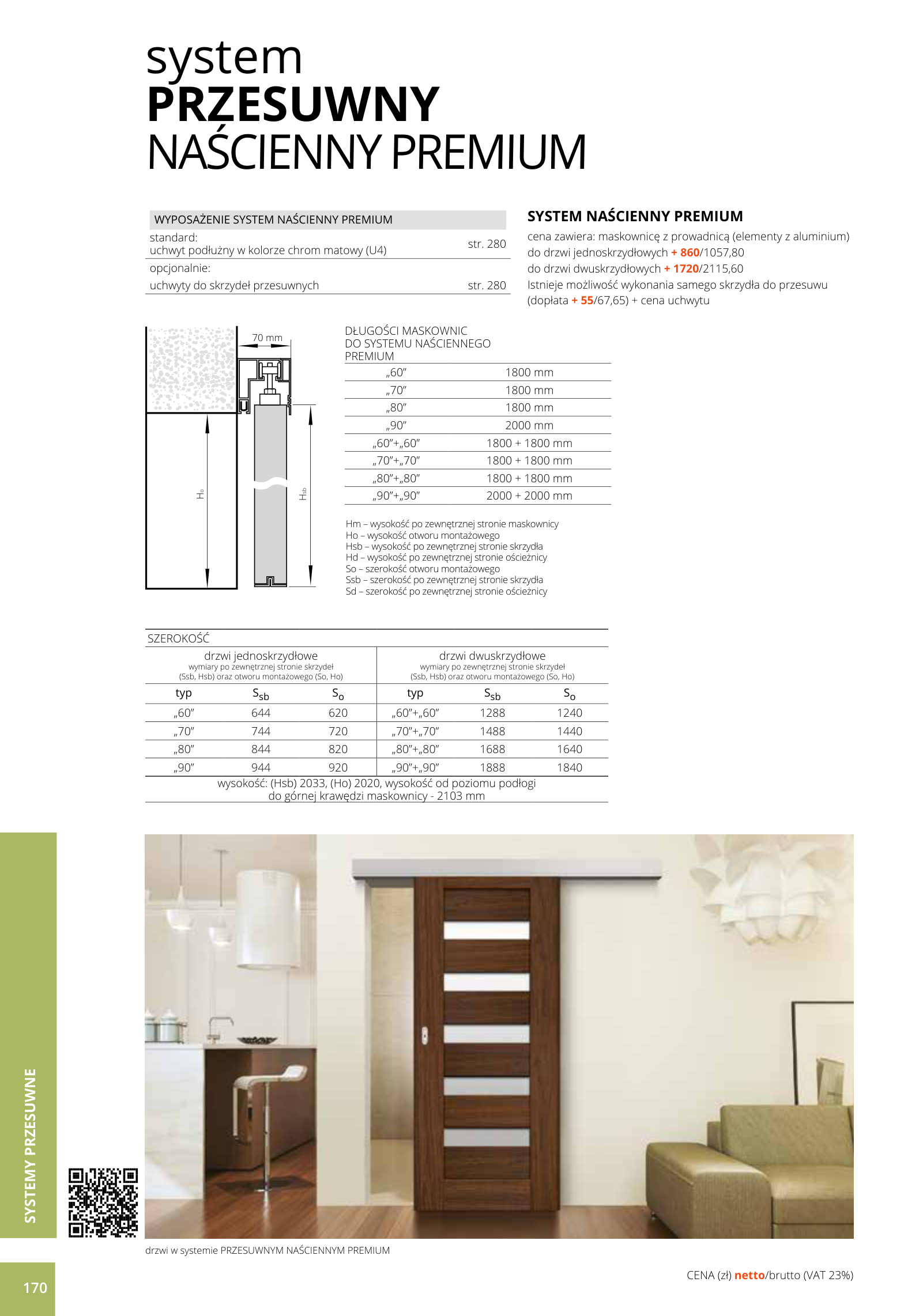 System Przesuwny Naścienny Premium