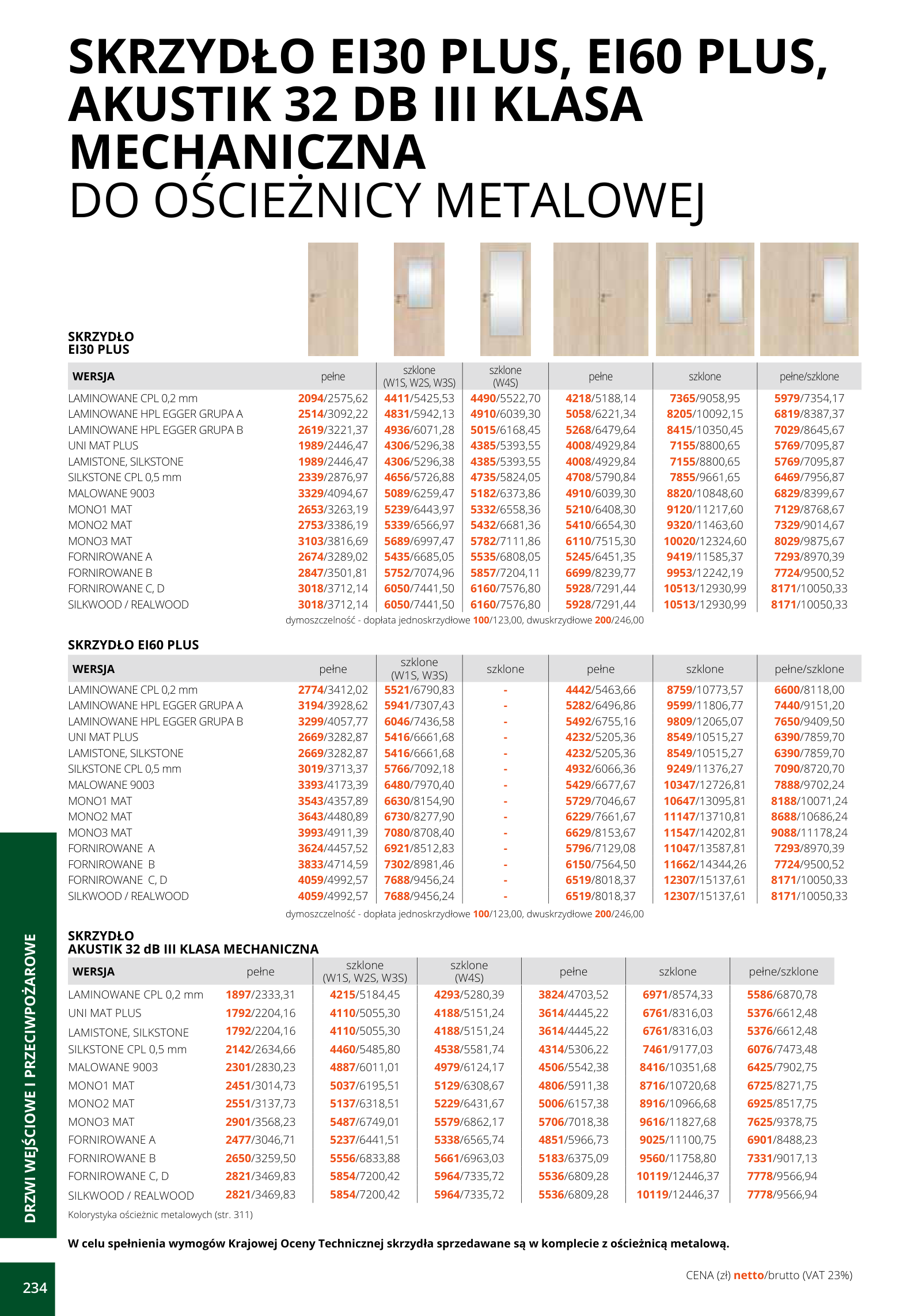 SKRZYDŁO AKUSTIK 32 dB III KLASA MECHANICZNA Skaņizolējošas durvis - POL-SKONE