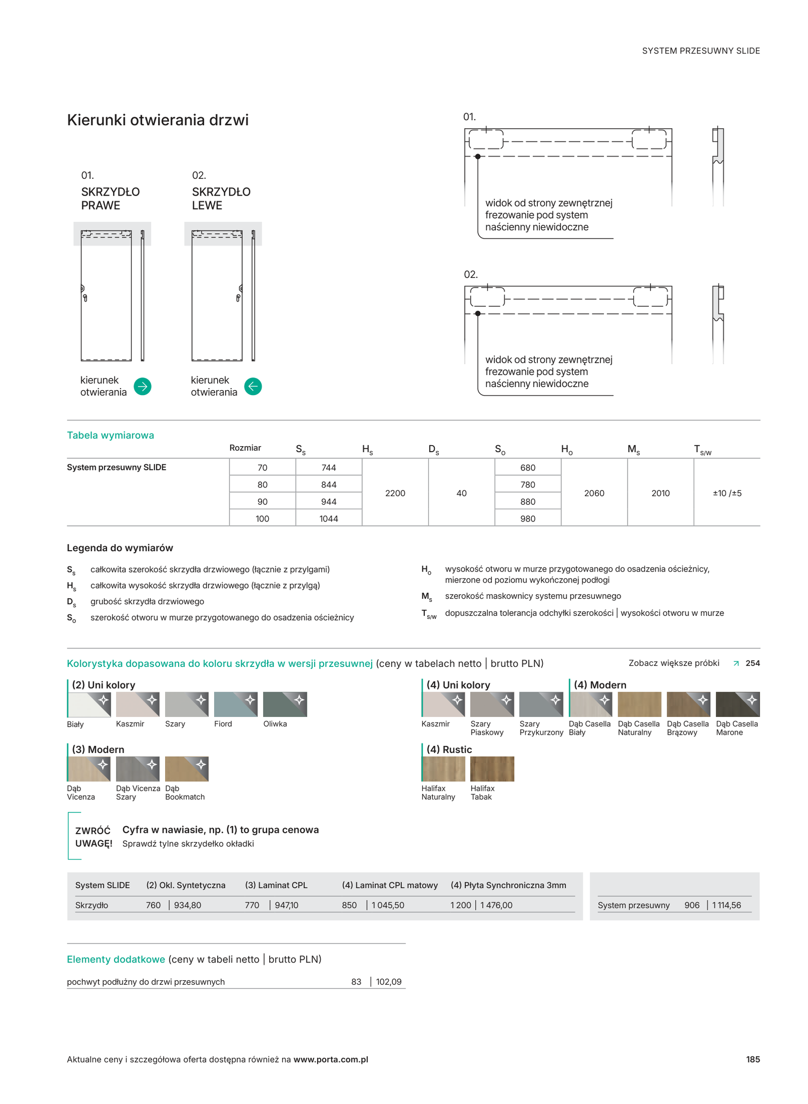 System przesuwny SLIDE Sliding Systems - PORTA
